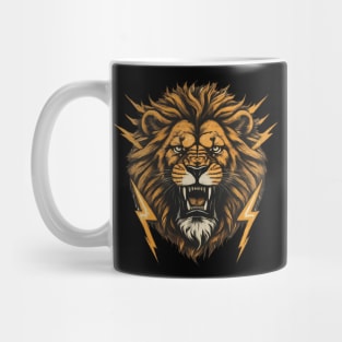 Powerful Roaring Lion Digital Art Mug